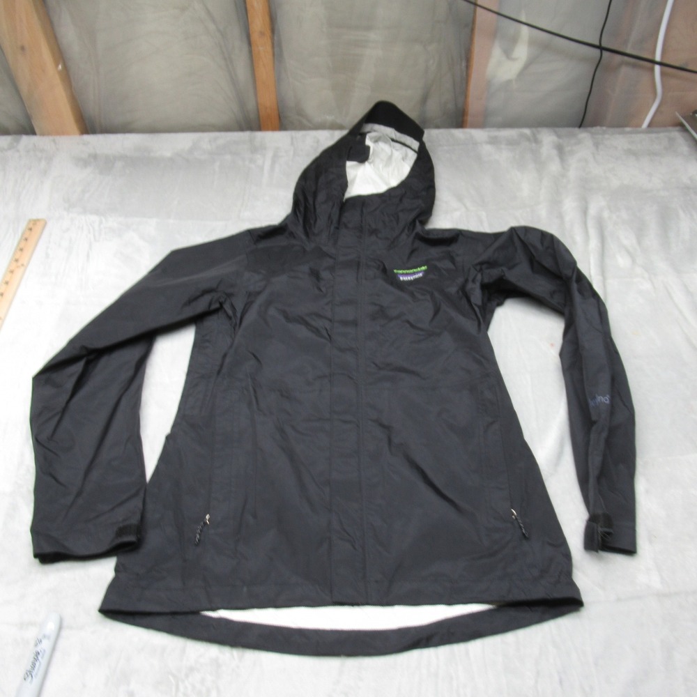 Patagonia Torrentshell Jacket Womens XS Black Waterproof Hooded Full Zip Rain